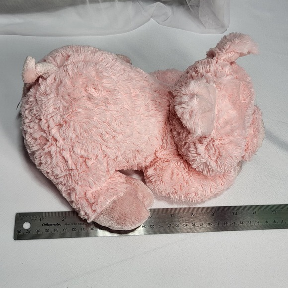 Aurora 12" Soft Pink Crouching Pig Piglet Stuffed Plush Animal Toy - Picture 9 of 10